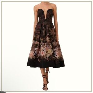 Zimmermann Black Floral Midi Dress